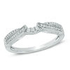 Thumbnail Image 1 of Previously Owned - 1/8 CT. T.W. Diamond Vintage-Style Contour Anniversary Band in 10K White Gold