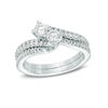 Thumbnail Image 3 of Previously Owned - Ever Us® 3/4 CT. T.W. Two-Stone Diamond Bypass Ring in 14K White Gold