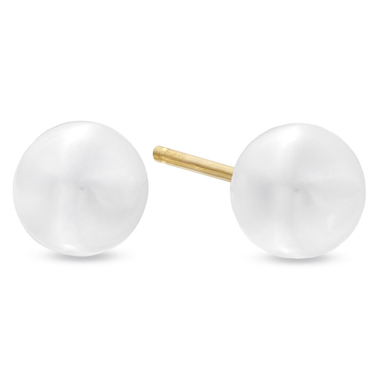 Previously Owned-5.0-5.5mm Freshwater Cultured Pearl Stud Earrings in 14K Gold