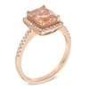 Thumbnail Image 1 of Previously Owned - Cushion-Cut Morganite and 1/6 CT. T.W. Diamond Frame Ring in 10K Rose Gold