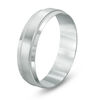 Thumbnail Image 2 of Previously Owned - Men's 6.0mm Comfort-Fit Brushed Center Milgrain-Edge Wedding Band in 10K White Gold