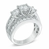 Thumbnail Image 2 of Previously Owned - 3 CT. T.W. Diamond Past Present Future® Ring in 14K White Gold