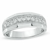 Thumbnail Image 0 of Previously Owned - Men's 5/8 CT. T.W. Diamond Satin Wedding Band in 10K White Gold