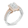 Thumbnail Image 1 of Previously Owned - Vera Wang Love Collection 1 CT. T.W. Emerald-Cut Diamond Engagement Ring in 14K Two-Tone Gold