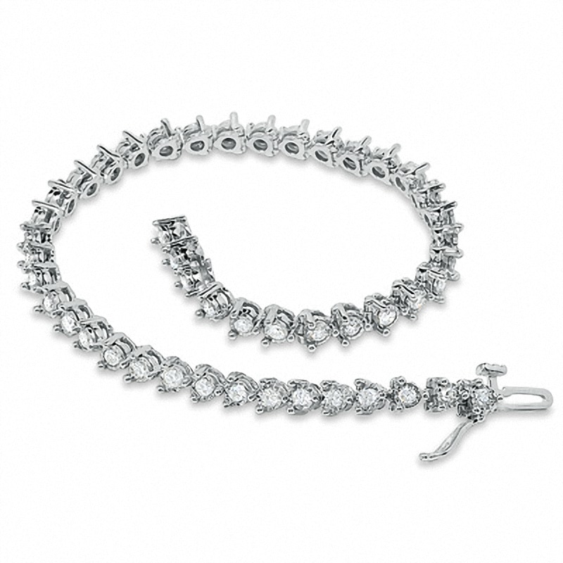 Main Image 2 of Previously Owned - 2 CT. T.W. Diamond Sparkle Bracelet in 14K White Gold