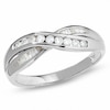 Thumbnail Image 0 of Previously Owned - 1/4 CT. T.W. Diamond Crossover Band in 14K White Gold