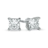 Thumbnail Image 1 of Previously Owned - 1/2 CT. T.W. Princess-Cut Diamond Solitaire Stud Earrings in 14K White Gold (I/I1)