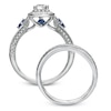 Thumbnail Image 2 of Previously Owned - Vera Wang Love Collection 1-1/5 CT. T.W. Diamond and Sapphire Frame Bridal Set in 14K White Gold