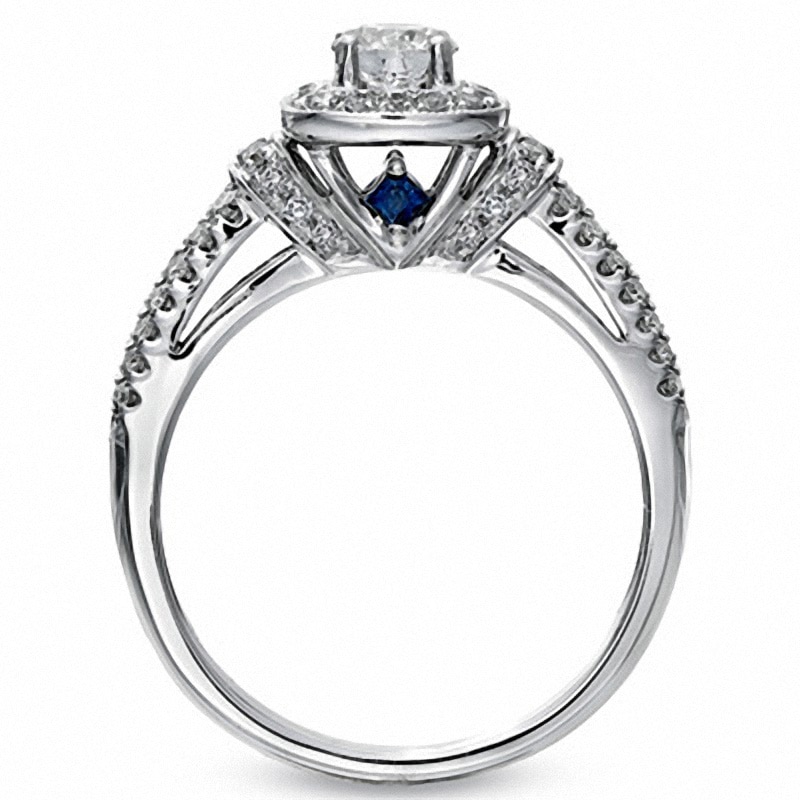 Main Image 2 of Previously Owned - Vera Wang Love Collection 3/4 CT. T.W. Diamond Frame Engagement Ring in 14K White Gold