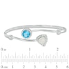 Thumbnail Image 2 of Previously Owned - Blue Topaz with Lab-Created Opal and White Sapphire Frame Bangle in Sterling Silver