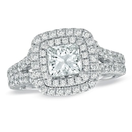 Previously Owned - Vera Wang Love Collection 2-1/5 CT. T.W. Princess-Cut Diamond Engagement Ring in 14K White Gold