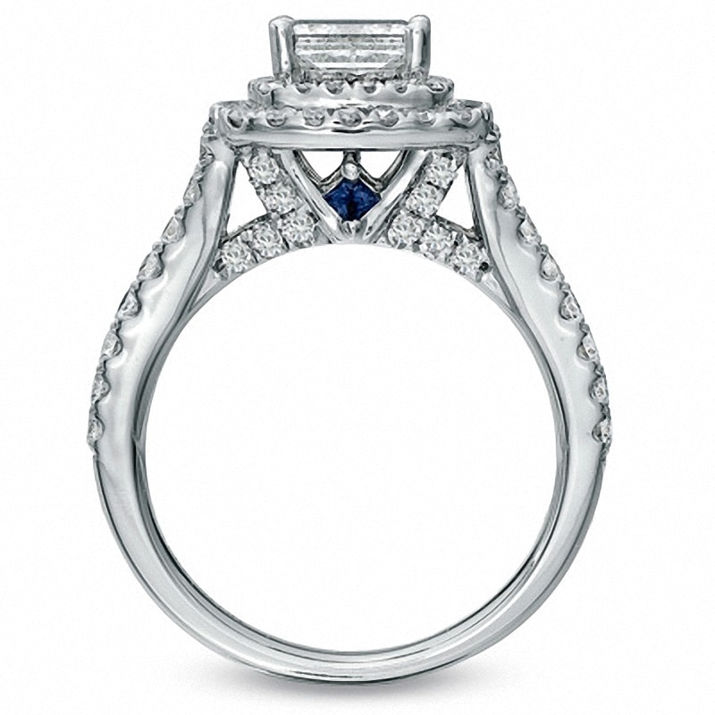 Main Image 2 of Previously Owned - Vera Wang Love Collection 2-1/5 CT. T.W. Princess-Cut Diamond Engagement Ring in 14K White Gold