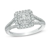 Thumbnail Image 0 of Previously Owned - 1/2 CT. T.W. Diamond Square Frame Split Shank Ring in 10K White Gold