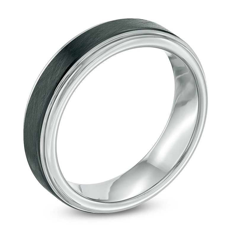 Main Image 2 of Previously Owned - Men's 6.0mm Wedding Band in Two-Tone Tantalum