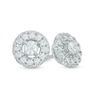 Thumbnail Image 0 of Previously Owned - 1/2 CT. T.W. Diamond High Profile Frame Stud Earrings in 10K White Gold