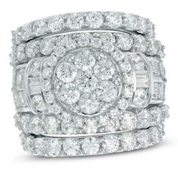 Previously Owned - 6 CT. T.W. Composite Diamond Three Piece Bridal Set in 14K White Gold