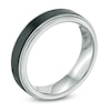 Thumbnail Image 1 of Previously Owned - Men's 6.0mm Black IP and Satin Edge Wedding Band in Tantalum