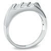 Thumbnail Image 2 of Previously Owned - Men's 3/8 CT. T.W. Diamond Three Row Diagonal Ring in 10K White Gold