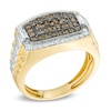 Thumbnail Image 1 of Previously Owned - Men's 1 CT. T.W. Champagne and White Diamond Tonneau-Shaped Ring in 10K Gold