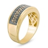 Thumbnail Image 2 of Previously Owned - Men's 3/4 CT. T.W. Enhanced Black and Brown Diamond Four Row Band in 10K Gold