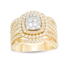 Thumbnail Image 1 of Previously Owned - 2 CT. T.W. Composite Diamond Cushion Frame Multi-Row Ring in 10K Gold