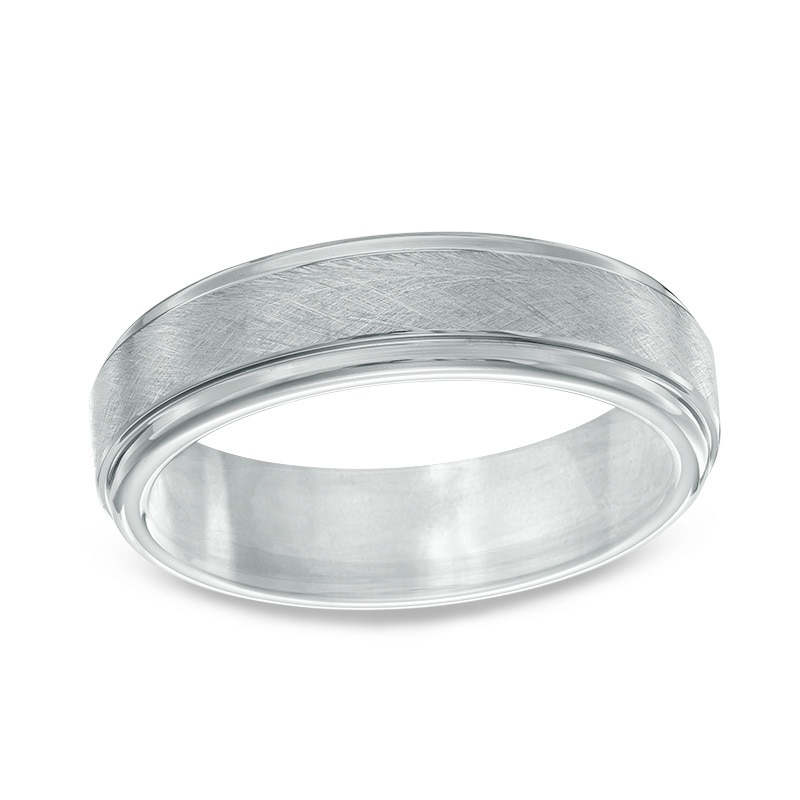 Previously Owned - Men's 6.0mm Brushed-Stripe Wedding Band in Tantalum