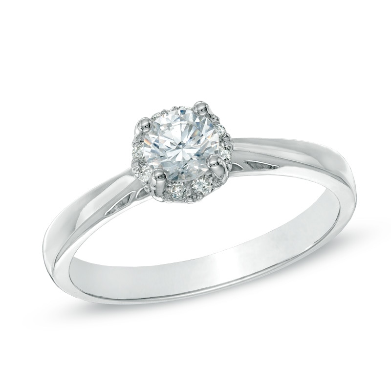 Main Image 1 of Previously Owned - 1/2 CT. T.W. Diamond Engagement Ring in 14K White Gold (I/I1)