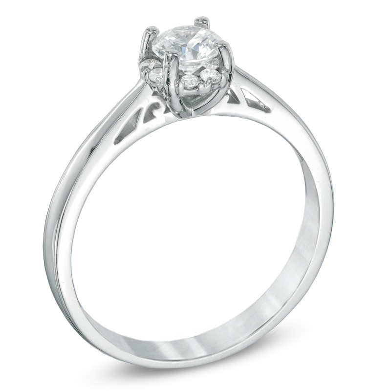 Main Image 2 of Previously Owned - 1/2 CT. T.W. Diamond Engagement Ring in 14K White Gold (I/I1)