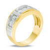 Thumbnail Image 2 of Previously Owned - Men's 1/4 CT. T.W. Diamond Seven Stone Bar Wedding Band in 10K Two-Tone Gold