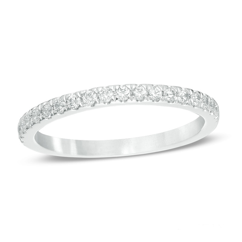 Previously Owned - Love's Destiny by Peoples 1/4 CT. T.W. Diamond Wedding Band in 14K White Gold (I/I1)