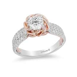 Previously Owned - Enchanted Disney Belle 1-1/4 CT. T.W. Diamond Rose Frame Engagement Ring in 14K Two-Tone Gold