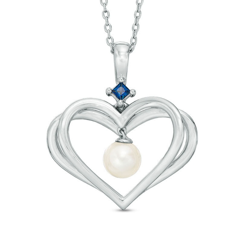 Previously Owned-The Kindred Heart from Vera Wang Love Collection Freshwater Cultured Pearl Pendant in Sterling Silver