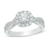 Thumbnail Image 1 of Previously Owned - 3/4 CT. T.W. Diamond Frame Twist Shank Engagement Ring in 14K White Gold