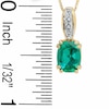 Thumbnail Image 1 of Previously Owned - Cushion-Cut Lab-Created Emerald and Diamond Accent Pendant in 10K Gold