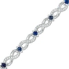 Thumbnail Image 0 of Previously Owned - Vera Wang Love Collection 5/8 CT. T.W. Diamond and Blue Sapphire Bracelet in Sterling Silver - 7.5"