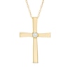 Thumbnail Image 1 of Previously Owned - Diamond Accent Solitaire Cross Pendant in 10K Gold