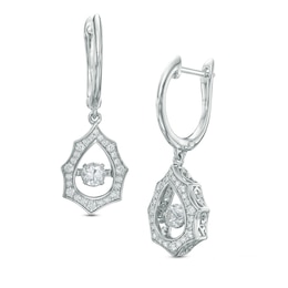 Previously Owned - 1/2 CT. T.W. Diamond Starburst Drop Earrings in 10K White Gold