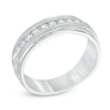 Thumbnail Image 1 of Previously Owned - Men's 1/2 CT. T.W. Diamond Milgrain Anniversary Band in 14K White Gold