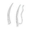 Thumbnail Image 1 of Previously Owned - 1/4 CT. T.W. Diamond Tapered Curve Crawler Earrings in 10K White Gold