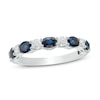 Thumbnail Image 0 of Previously Owned - Vera Wang Love Collection Oval Blue Sapphire and 3/8 CT. T.W. Diamond Band in 14K White Gold