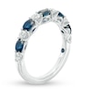 Thumbnail Image 1 of Previously Owned - Vera Wang Love Collection Oval Blue Sapphire and 3/8 CT. T.W. Diamond Band in 14K White Gold