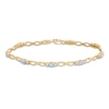 Thumbnail Image 2 of Previously Owned - 1/10 CT. T.W. Diamond Three Stone Infinity Bracelet in 10K Gold - 7.25&quot;