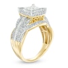 Thumbnail Image 1 of Previously Owned - 1 CT. T.W. Composite Princess-Cut Diamond Frame Multi-Row Engagement Ring in 10K Gold
