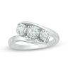 Thumbnail Image 0 of Previously Owned - 1/4 CT. T.W. Diamond Past Present Future® Bypass Engagement Ring in 10K White Gold