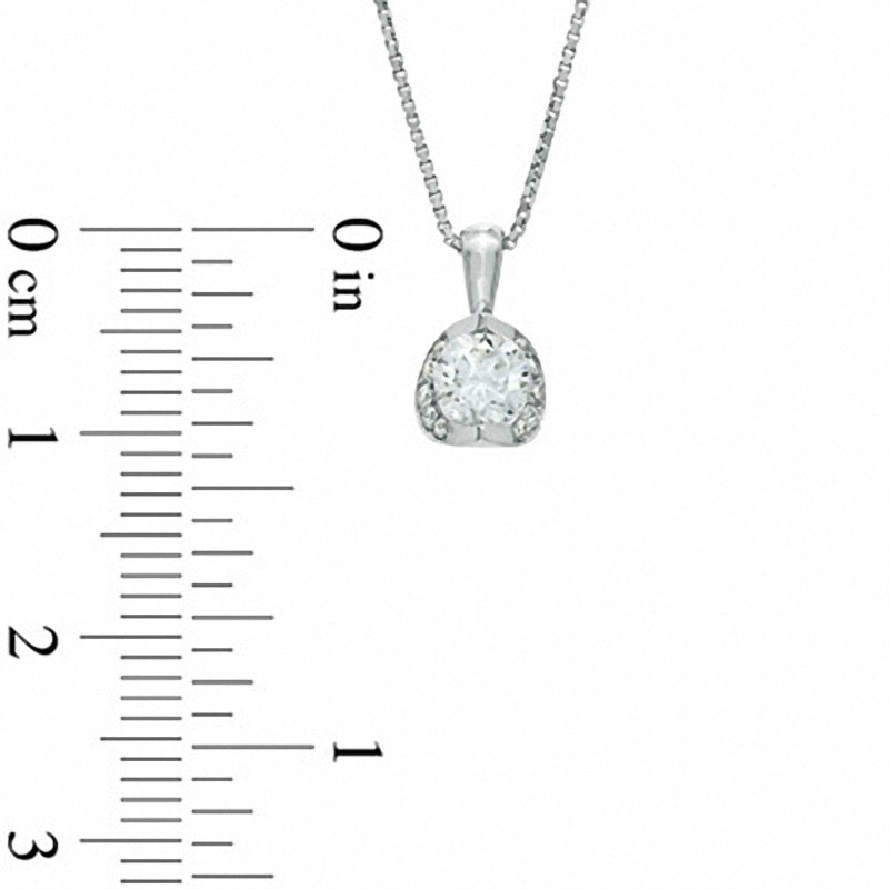 Main Image 2 of Previously Owned - 1/2 CT. T.W. Diamond Tension-Set Pendant in 14K White Gold (I/I2) - 17&quot;