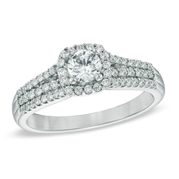 Previously Owned - Celebration Lux® 3/4 CT. T.W. Diamond Engagement Ring in 18K White Gold (I/SI2)