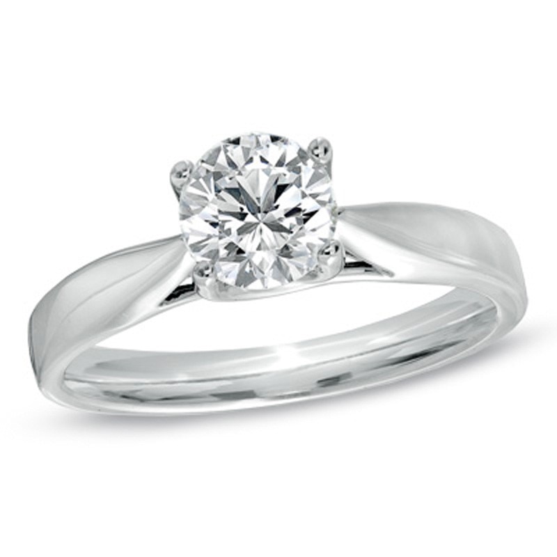Previously Owned - Celebration Ideal 1 CT. Diamond Solitaire Engagement Ring in 14K White Gold (J/I1)