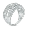 Thumbnail Image 2 of Previously Owned - 1 CT. T.W. Diamond Layered Crossover Ring in 10K White Gold