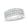 Thumbnail Image 1 of Previously Owned - 1 CT. T.W. Diamond Vintage-Style Three Row Band in 14K White Gold