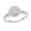 Thumbnail Image 0 of Previously Owned - 1/2 CT. T.W. Composite Diamond Frame Engagement Ring in 14K White Gold